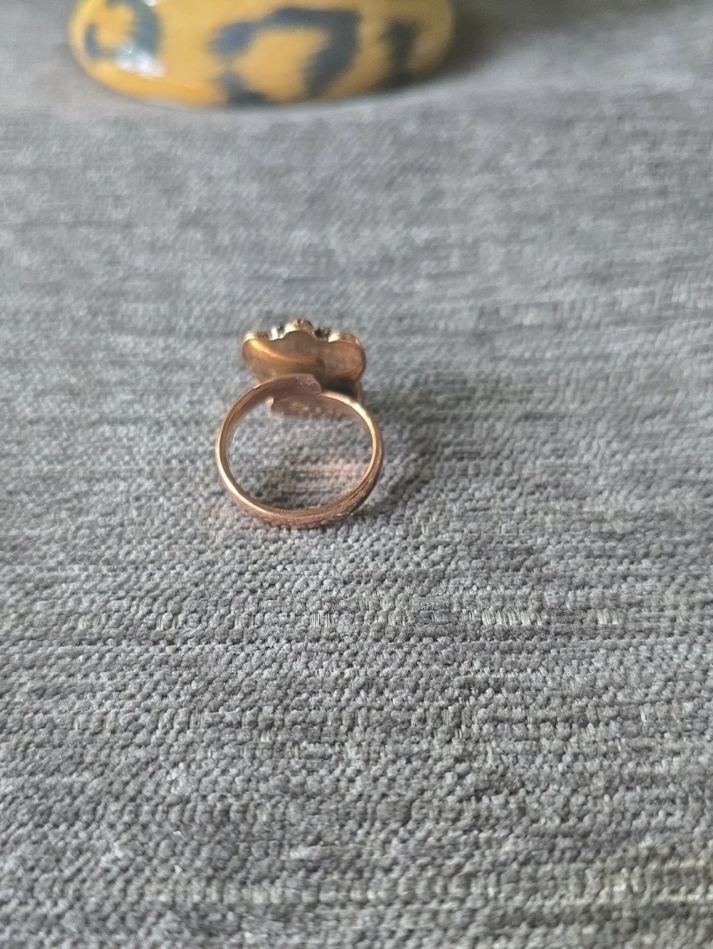 Copper Ring with Brown and Turquoise Matrix Stone~Adjustable